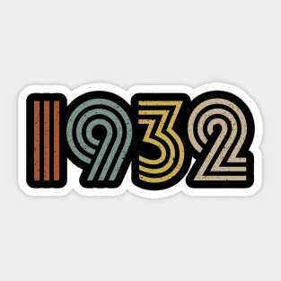 1932 Birth Year Retro Style Sticker